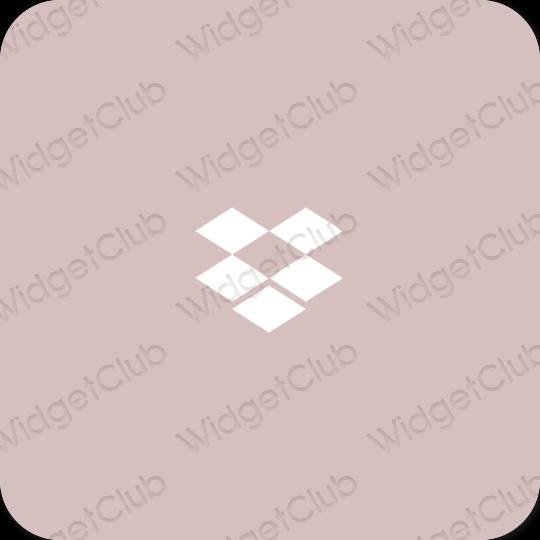 Estetický růžový Dropbox ikony aplikací
