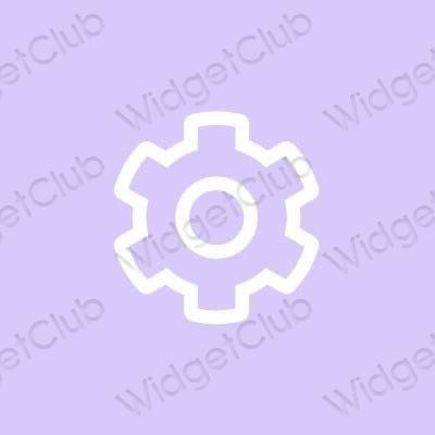 Estetik ungu Settings ikon aplikasi