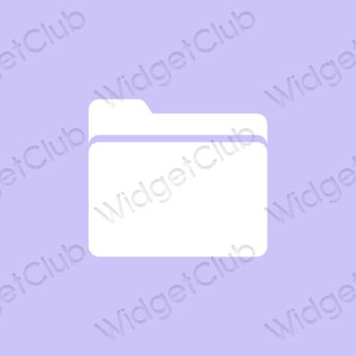 Estetyka pastelowy niebieski Files ikony aplikacji