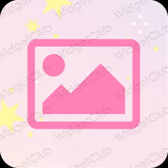 审美的 紫色的 Photos 应用程序图标