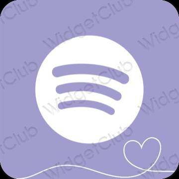 Αισθητικός παστέλ μπλε Spotify εικονίδια εφαρμογών
