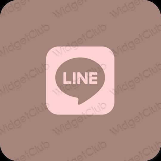 Estetis cokelat LINE ikon aplikasi