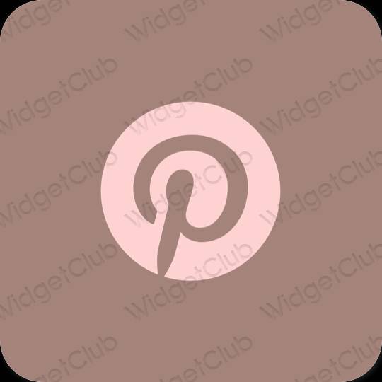 Estetsko rjav Pinterest ikone aplikacij