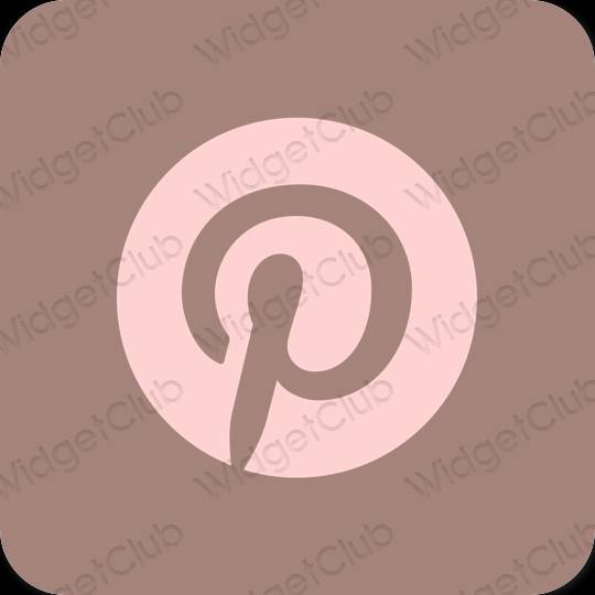 Естетичен кафяво Pinterest икони на приложения