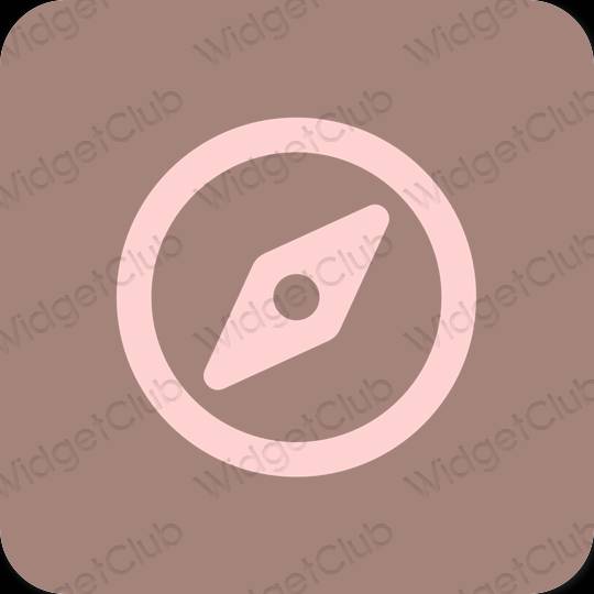 Estetisk brun Safari app ikoner