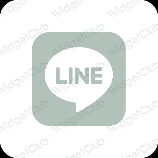 Esthétique vert LINE icônes d'application