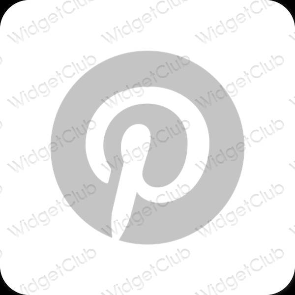 Estetic gri Pinterest pictogramele aplicației