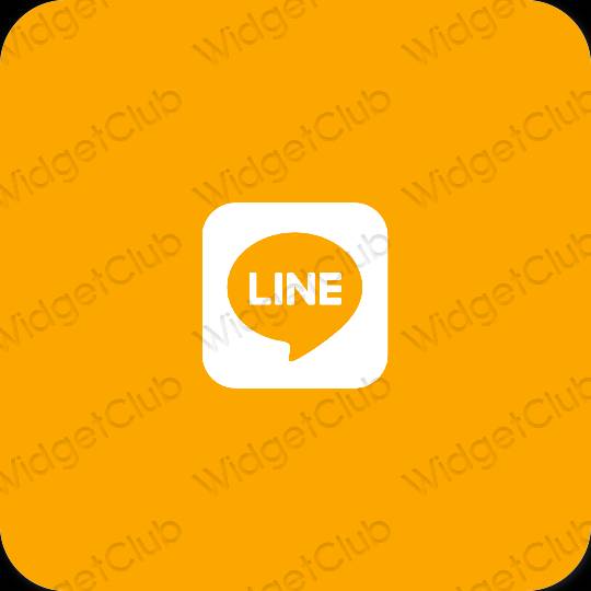 Aesthetic orange LINE app icons