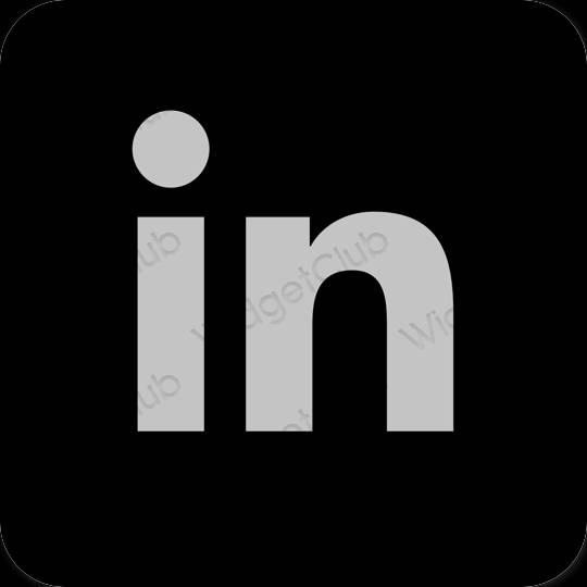 Estetico Nero Linkedin icone dell'app