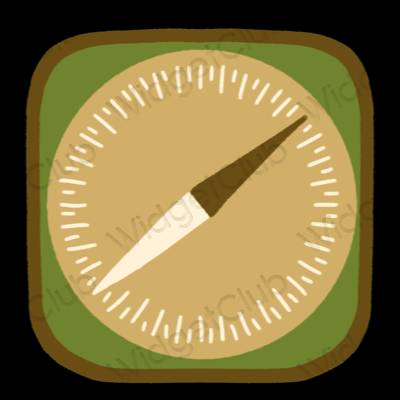 Aesthetic brown Safari app icons