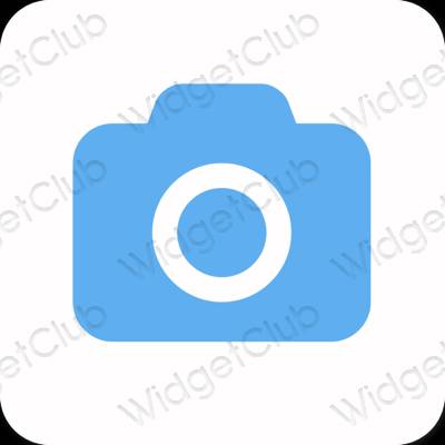 Esteetiline sinine Camera rakenduste ikoonid