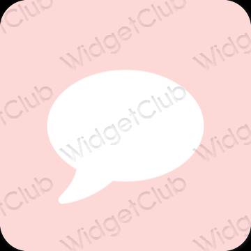 Estético rosa pastel Messages ícones de aplicativos