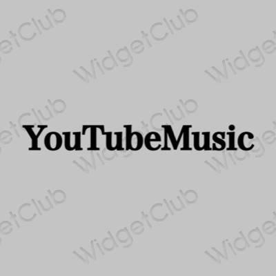 Estetický šedá Youtube ikony aplikací