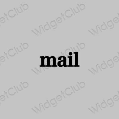 Esztétika szürke Mail alkalmazás ikonok