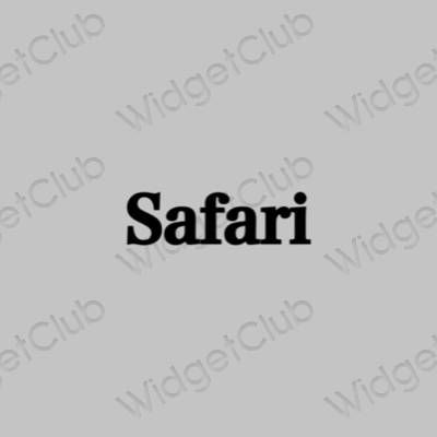 אֶסתֵטִי אפור Safari סמלי אפליקציה