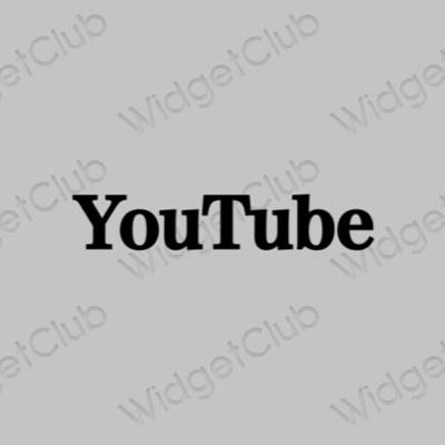 Esztétika szürke Youtube alkalmazás ikonok