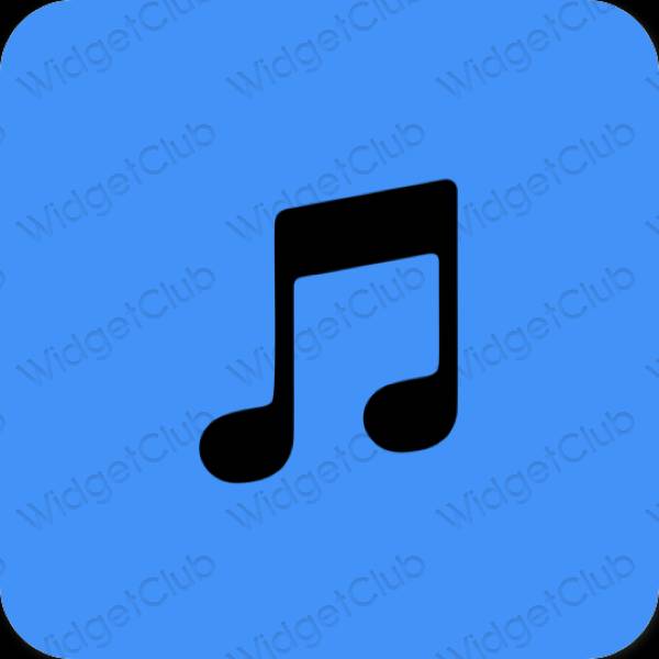 Estetico blu neon Music icone dell'app