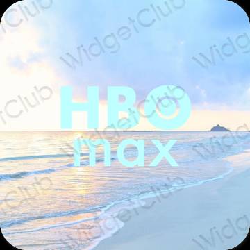 Estetis biru pastel HBO MAX ikon aplikasi