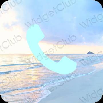 Естетски пастелно плава Phone иконе апликација