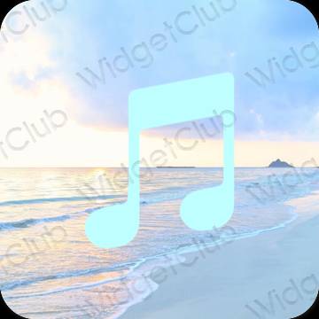 Estético azul pastel Apple Music iconos de aplicaciones
