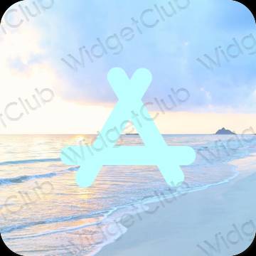 Æstetisk pastel blå AppStore app ikoner