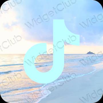 Aesthetic pastel blue TikTok app icons