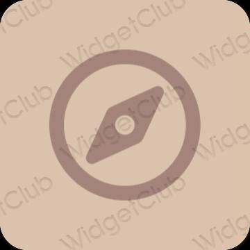 미적인 베이지 Safari 앱 아이콘