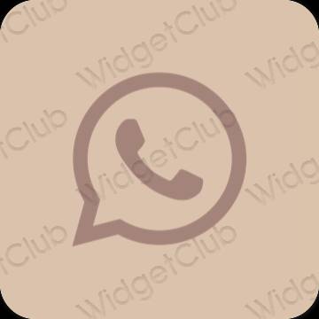 Естетичний бежевий WhatsApp значки програм