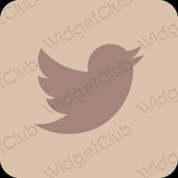 Estetico beige Twitter icone dell'app