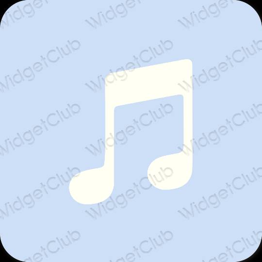 Estetik biru pastel Apple Music ikon aplikasi
