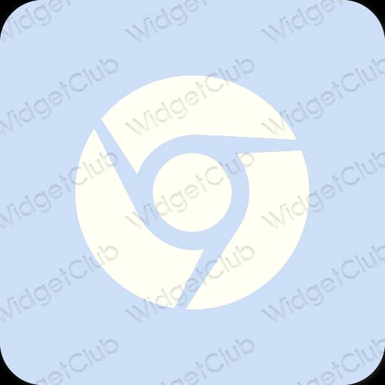 Estetsko pastelno modra Chrome ikone aplikacij