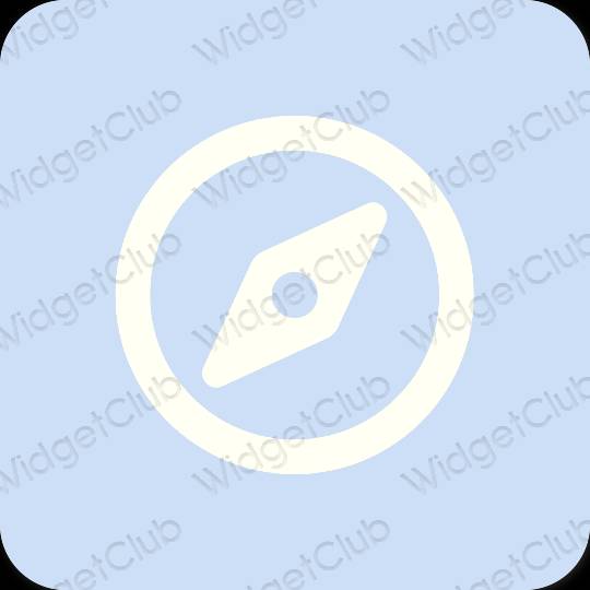 Estético azul pastel Safari iconos de aplicaciones
