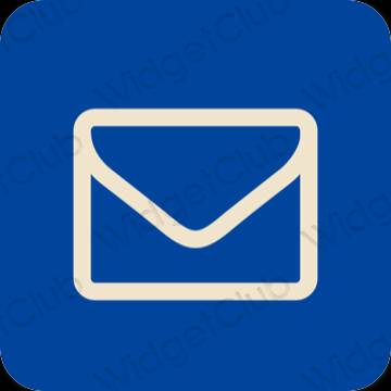 Αισθητικός μπλε Mail εικονίδια εφαρμογών