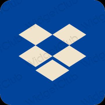 Estetyka niebieski Dropbox ikony aplikacji