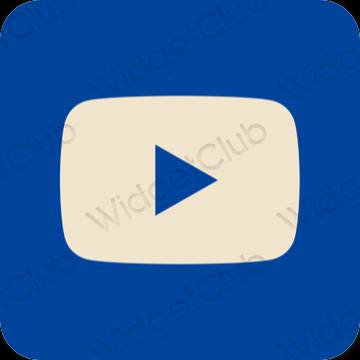 Estetic albastru Youtube pictogramele aplicației