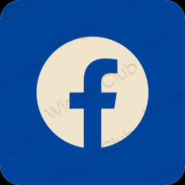 审美的 蓝色的 Facebook 应用程序图标