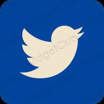 Estetsko modra Twitter ikone aplikacij