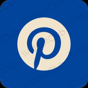 Estetis biru Pinterest ikon aplikasi