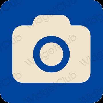 Æstetisk blå Camera app ikoner