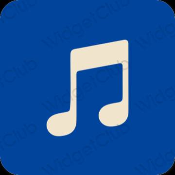 Ესთეტიური ლურჯი Apple Music აპლიკაციის ხატები