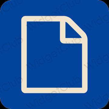 Estetický modrý Notes ikony aplikací