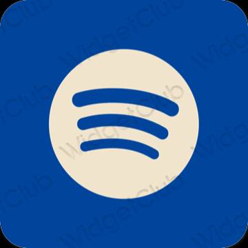 Esthétique bleu Spotify icônes d'application