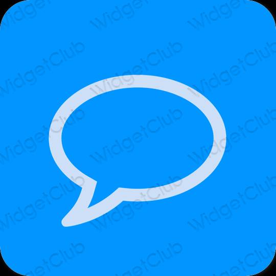 Estetik biru Messages ikon aplikasi