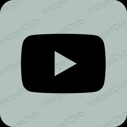 Estético verde Youtube ícones de aplicativos