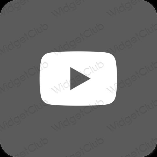 Estético gris Youtube iconos de aplicaciones