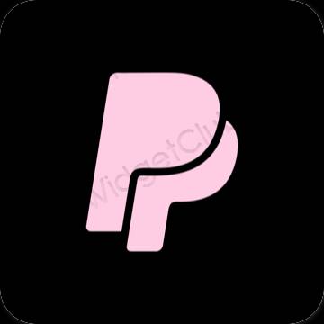 Estetyka czarny PayPay ikony aplikacji