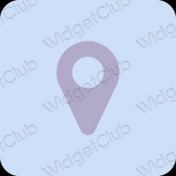 Estetik ungu Map ikon aplikasi