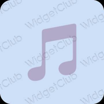 Esteetiline pastelne sinine Apple Music rakenduste ikoonid