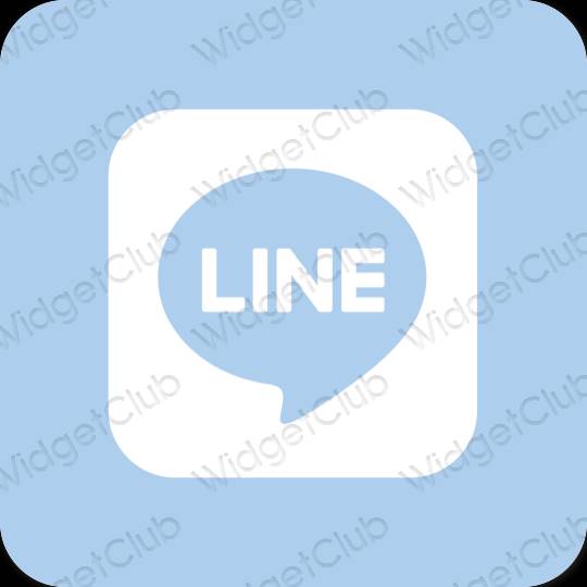 审美的 淡蓝色 LINE 应用程序图标