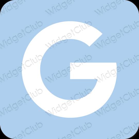 Esthétique bleu pastel Google icônes d'application